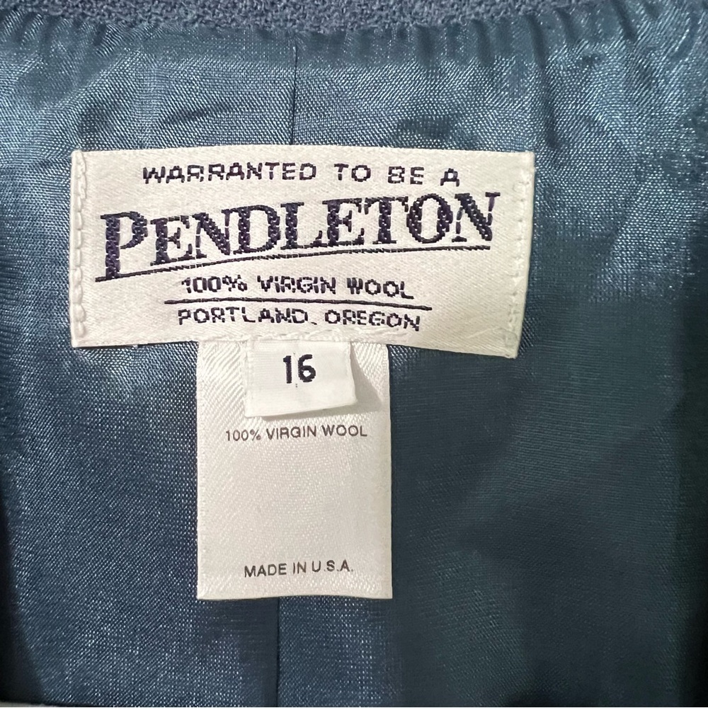 VINTAGE Pendleton Blue Wool Coat - Picture 2 of 7